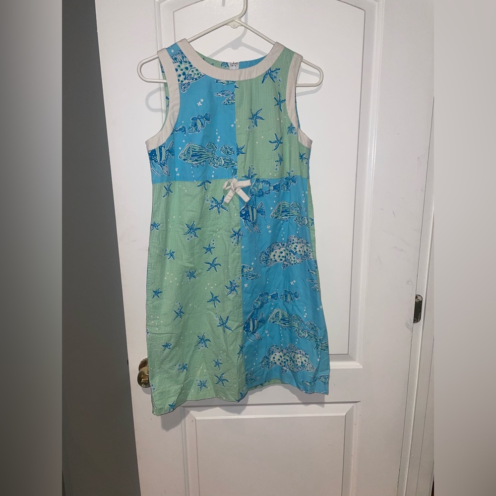Vintage Lilly Pulitzer Sea Life Patchwork Shift Dress Fish & Starfish Print ๐ ๐ 4 - Picture 4 of 7